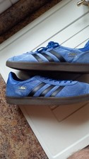 mens adidas gazelle blue /black size 10 used fantastic colourway