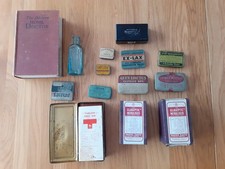 Collection of  collectable vintage medical Items. Tins, equipment, books, etc.