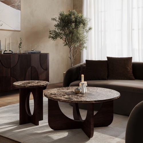 Round brown marble - round,
