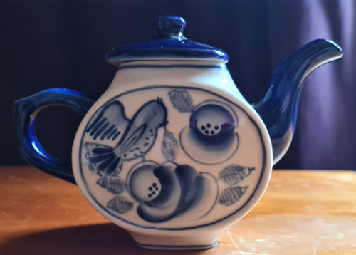 Hand painted teapot vintage - teapot,