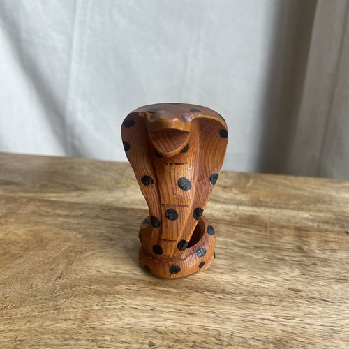 Vintage wooden carved snake - wooden,