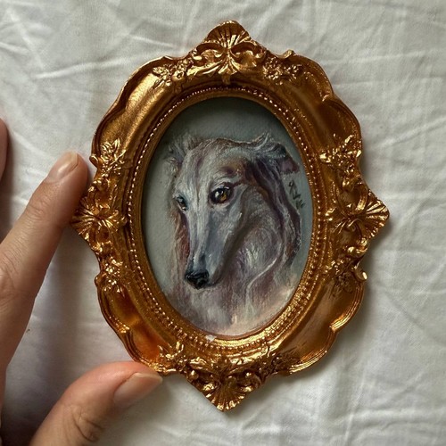 Borzoi painting framed - borzoi,