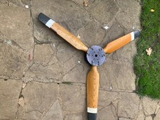 VINTAGE ORIGINAL AERO ENGINE 3 BLADE PROPELLER superb wall hanger!!  44" across
