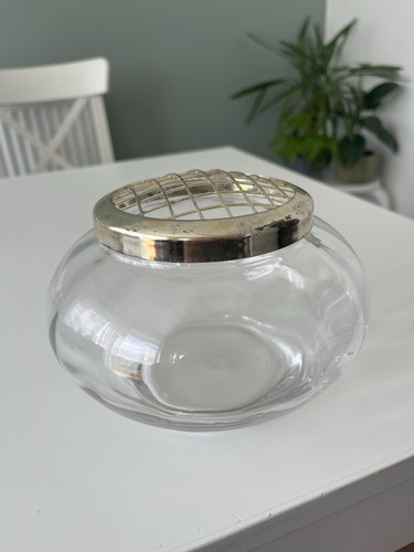 Vintage glass rose bowl - glass,