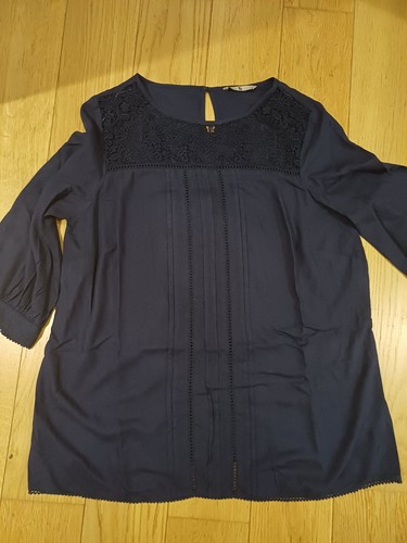 Women navy blue tunic top - blue,