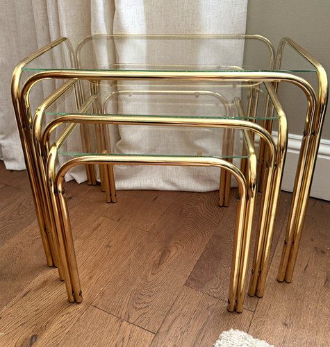 Set brass clear glass - set, 3