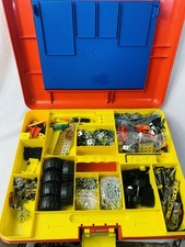 Large Vintage Meccano Parts Bundle Plates, Brass Pulleys Cogs – 5kg Carry Case