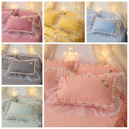 Lace ruffles pillow case - ruffles,