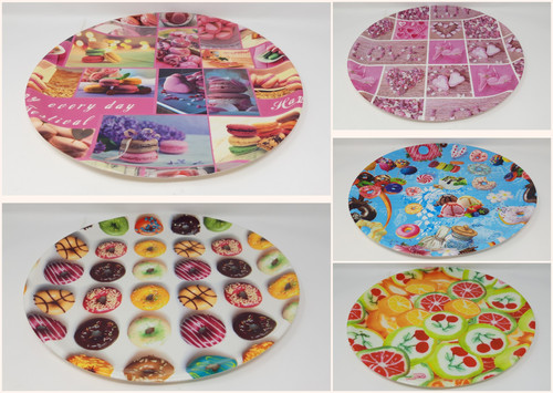 Round plastic serving trays - round,
