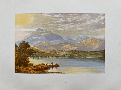 1880 antique print - 1880, coniston