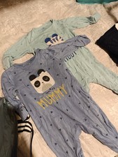 Next 2x Sleepsuits Mom and Dad Babygrows GUC