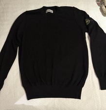 Men’s Stone Island Fine Knit Jumper In Black( Nero) Size Small