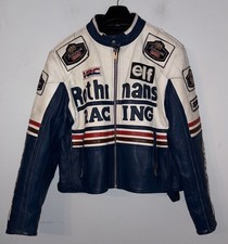 Vintage Rothmans Racing Motorcycle Brand Patch Leather Jacket. Size XL. VGC. #C6