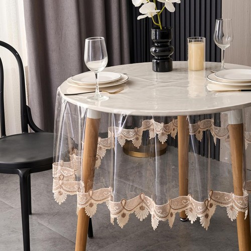 Clear round vinyl tablecloth - round,