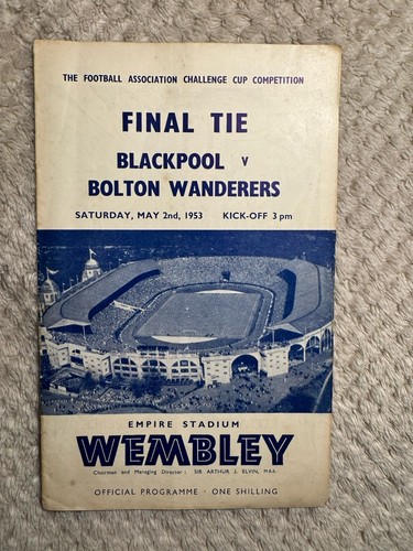 1953 cup final - cup, programme
