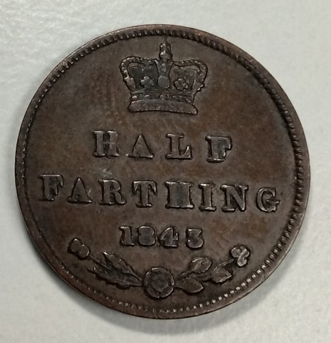 1843 half farthing queen - farthing,