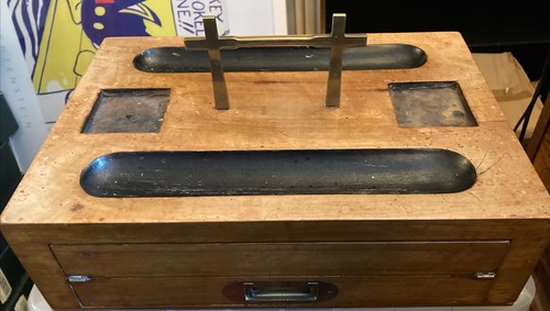 Antique desktop inkwell stand - antique,