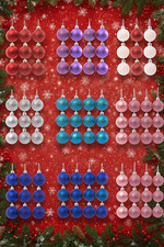 12Pk Christmas Baubles Tree