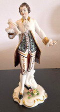 DRESDEN PORCELAIN MALE FIGURE CROWN N MARK 8"