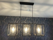 Next Brooklyn 3-Light Linear Bar Industrial Pendant Ceiling Light