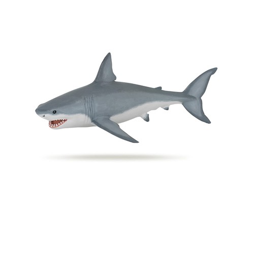 White shark realistic - -,