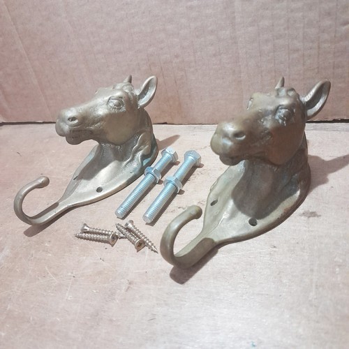 Pair vintage cast - cast, brass
