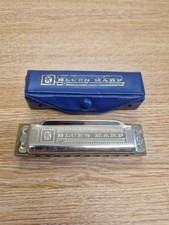 M. HOHNER Vintage Blues Harp 10 Hole Harmonica Key Of C With Case - CG C70