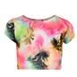Kids Girls Crop Top Palm Trees Trendy Fashion Belly T-Shirt Age 7-13 Years