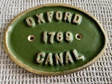 Brass Plaque Oxford Canal 1769