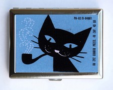 Cigarette Case Black Cat Blue
