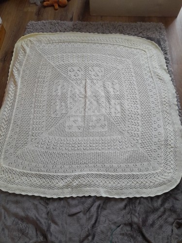 Hand knitted square baby - , shawl