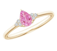 14k Solid Gold Pink Sapphire