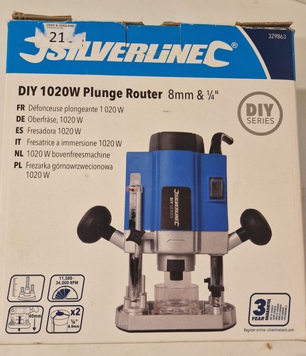 Silverline 1020w plunge router - plunge,