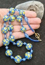 Rare Venetian Millefiorfi Lampwork Glass bead vintage necklace Vaccari c1920?
