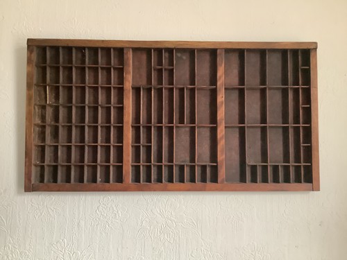 Vintage wooden print tray - wooden,