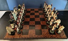 Chess Set Battle Of Waterloo 1815 Hand Painted Figures Ceramic Tile Chess Board
