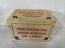 Vintage Tea Box Pure Ceylon Whitehead Bros Manchester Ltd Film Prob Collectible