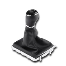 BLACK CHROME 6 SPEED GEAR KNOB+GAITER FRAME FOR VW PASSAT B7 2011-14 LEFT HAND D