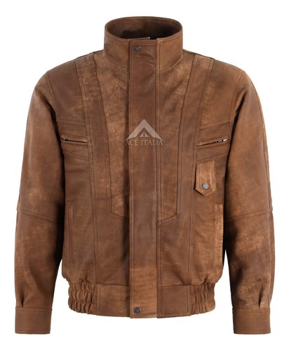 Men real leather jacket - leather,