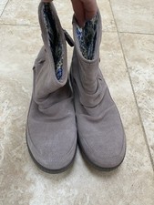 HOTTER 'PIXIE' BOOTS - SIZE 9 - LIGHT TAN SUEDE