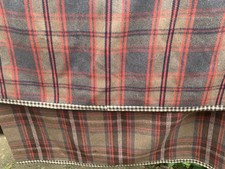 Large Tartan Plaid Wool Blanket Rug Gingham Edged Heavy 190x150cm (A