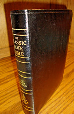 KJV Old New Testaments King James Genuine Leather Cover Classic Note Bible   Box