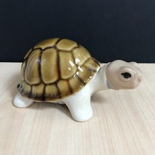 Cute Ceramic Tortoise Figurine Ornament Grumpy Face 14cm Long Decorative Pet