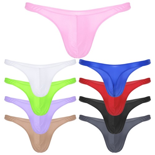Mens glossy thongs solid - uk,