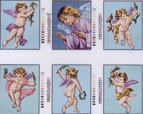 Gobelin angels printed - gobelin, l