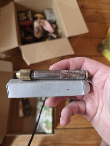 Vintage brass pin vice - brass,