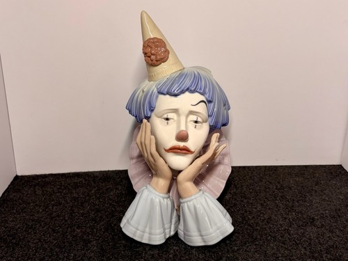 Lladro sad jester clown - sad,
