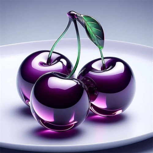 Purple cherries diamond - purple,