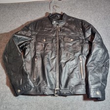 Versace Couture Black Genuine Leather Jacket Vintage Italian Designer Size XXL