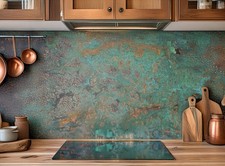 Real Copper Backsplash Panel – Handmade Metal Wall Art Kitchen Decor